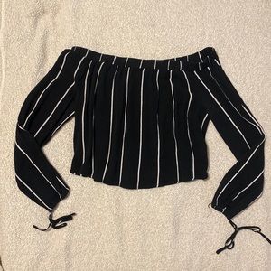 Off the shoulder black crop